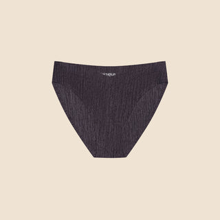 Netherlin's black seamless french cut brief, made of aerated, quick-drying fabric and embedded with mineral fibers to inhibit odor and bacteria.